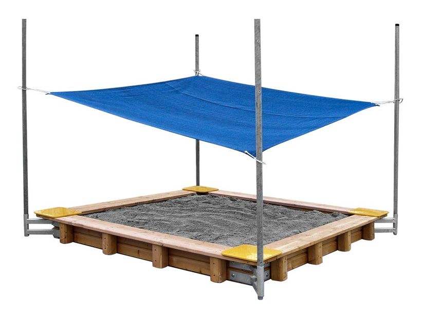 Sandkastenabdeckungen und Sonnenschutz in einem Sandkastenabdeckungen und Sonnenschutz in einem